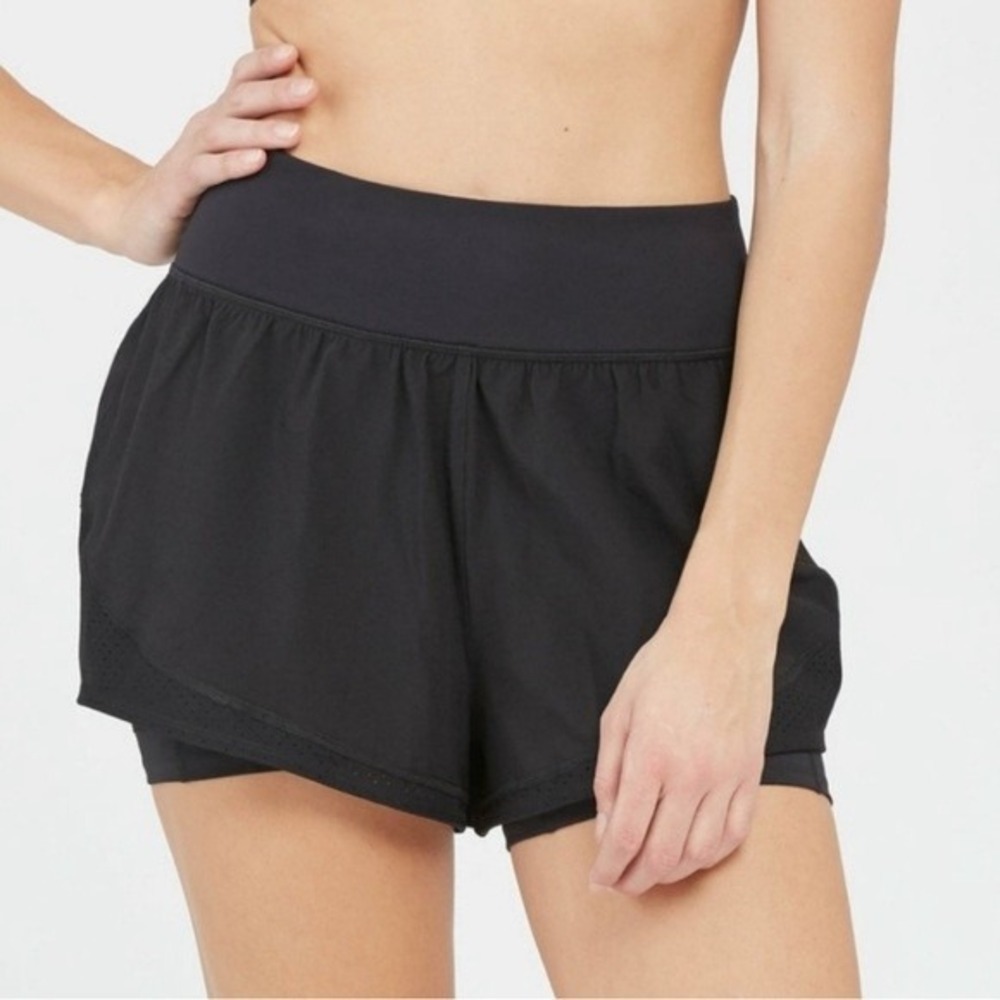 Spanx Get Moving Skort Black Active Athletic Running Tennis Skirt Women Large